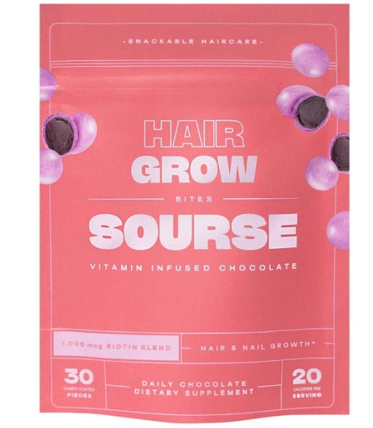 Sourse Hair & Nail Growth Bites - Vegan Biotin-Infused Chocolate Supplements